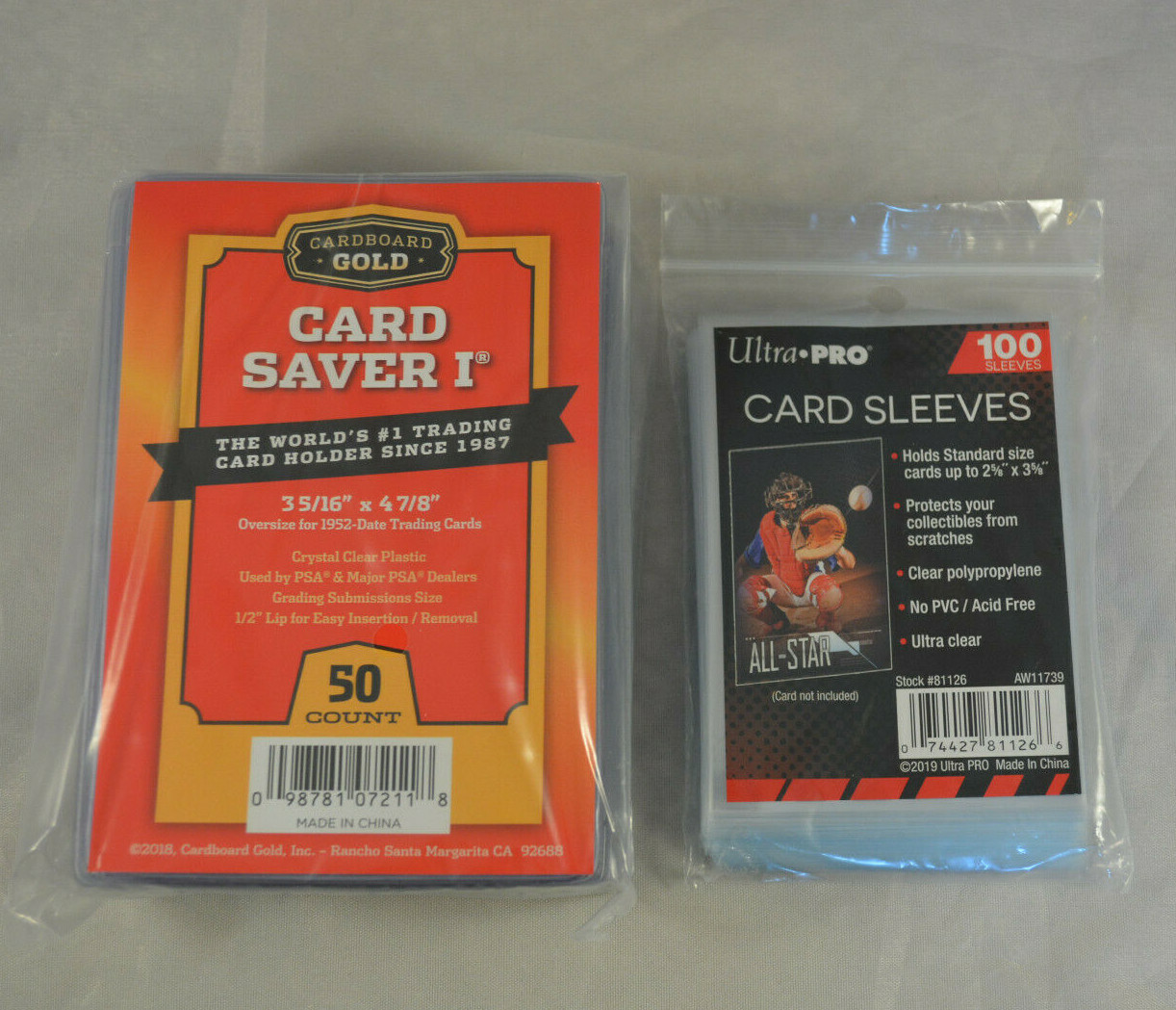 Card Saver 1 Cardboard Gold ( 50 ) Count ( 100 ) Ultra Pro Sleeves PSA