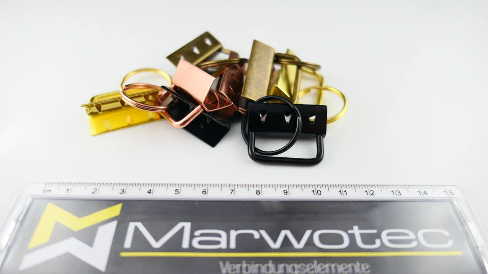 MARWOTEC Schlüsselband Rohling Schlüsselanhänger Klemmschließe 20mm 25mm 30 mm Gurtband