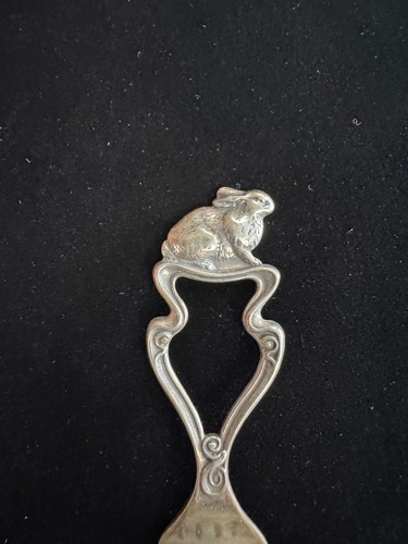 Vintage Sterling Silber Hase Kaninchen Kinder Futtergabel 4" RAR - Bild 2 von 5