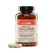 NatureWise Multi Collagen Peptides Pills for Women & Men - Type I II III V X ...