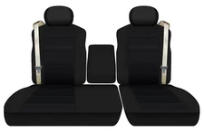 cotton car seat covers black front 40-60 seats with ISB Fits Ford f150 01-03