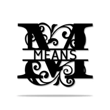 Personalized Last Name Metal Signs, Custom Family Name Monogram Wall Decor