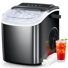 COWSAR Countertop Ice Maker, 26.5lbs/Day, Self-Cleaning Portable Machine with Sc