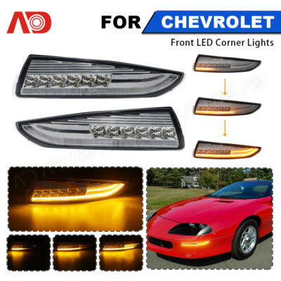 For 93-02 Chevrolet Camaro Dynamic Front Bumper LED Turn Signal Parking Lamp DRL