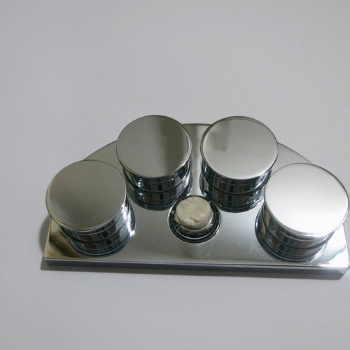 F93800 High End Watch Oil Dip Oiler Stand Stainless Steel with 4 Ceramic Cups - Picture 2 of 2