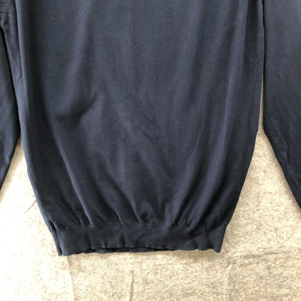 Suéter Zara Ligero Para Hombre M Azul Marino Elástico Cuello Simulado Tejido Apretado Foto 4 de 4