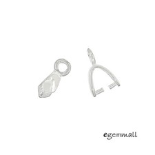 6 Sterling Silver Small Pinch Clip Bail Pendant Clasps Connector 99432