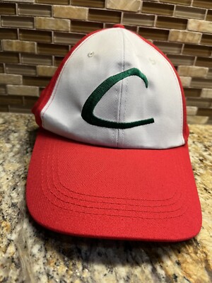 VTG 90’s Pokémon Ash Ketchum Embroidered Strap Back Hat Cap Charizard  Pikachu!