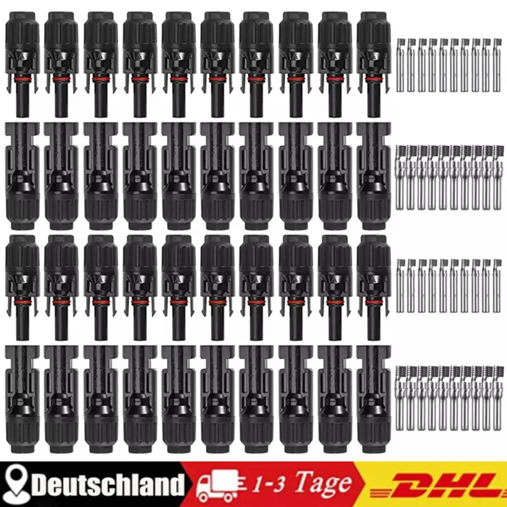 12 Paar Solarmodul-Steckverbinder – IP67, 1000 V, 30 A, Wasserdicht, Für 2,5/4/6 Mm² Kabel