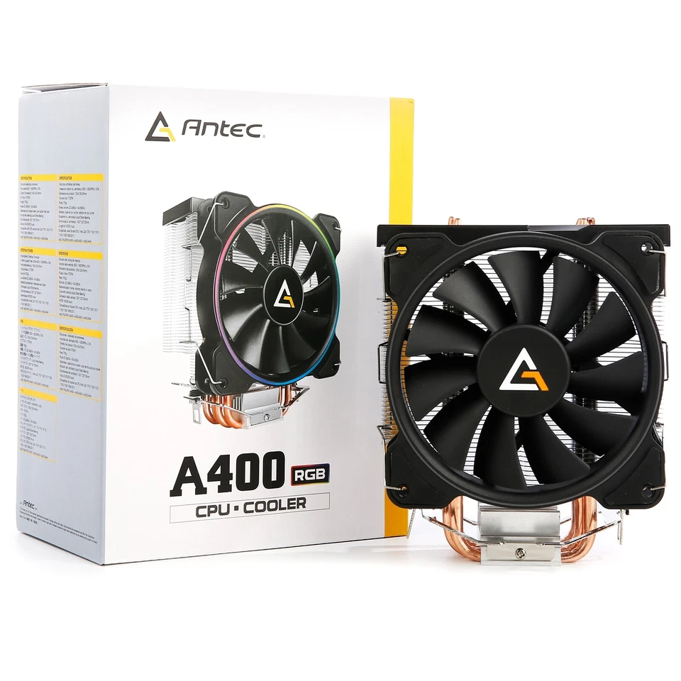 Antec A400 RGB Universal Socket 120mm PWM 1800RPM RGB LED Fan CPU Cooler - Image 2 of 4