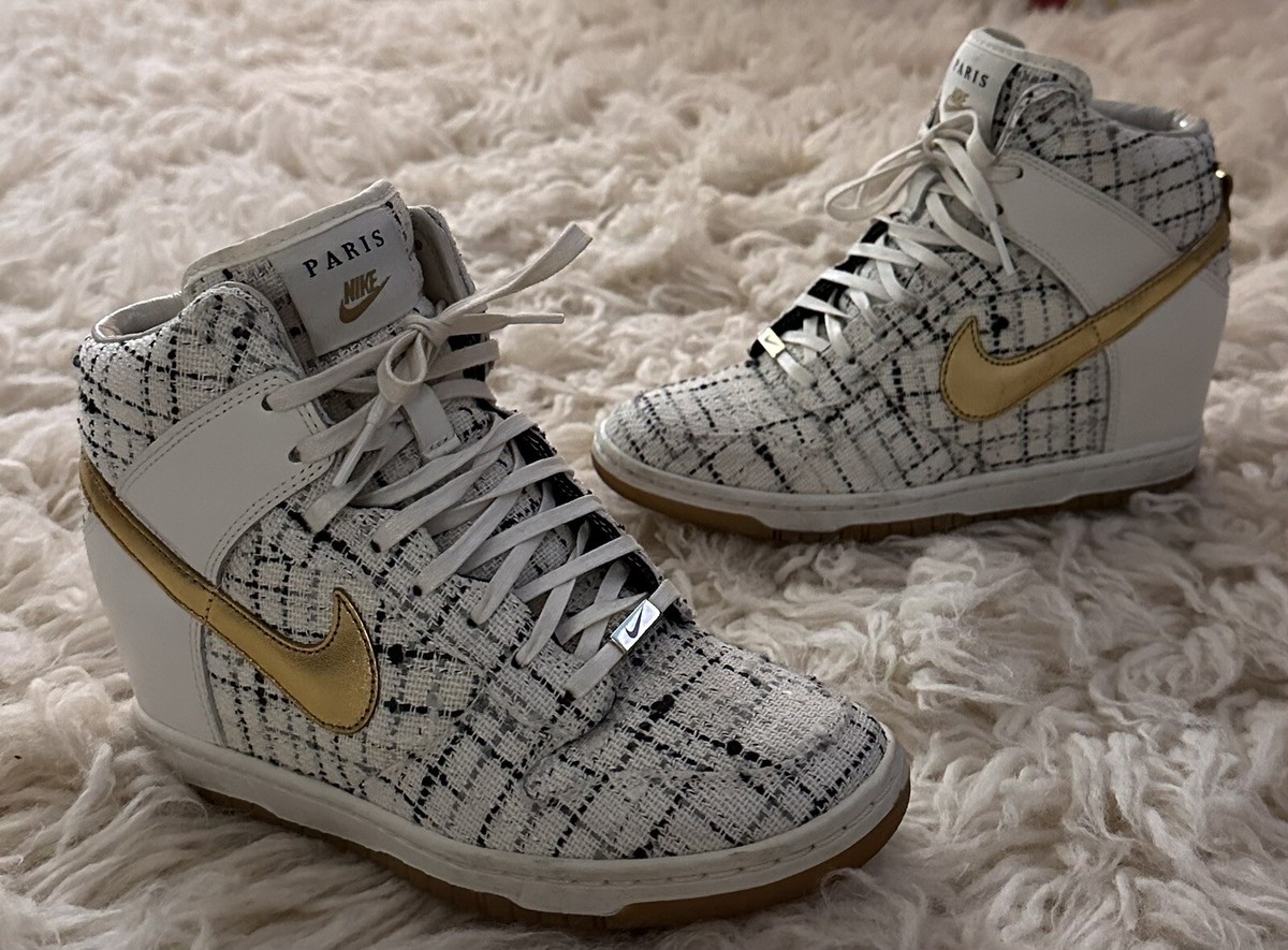 Nike Dunk Sky Hi High City Paris Hidden Wedge Heel White Nike Dunk Sky Hi High City Paris Hidden Wedge Heel White