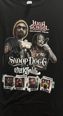 Snoop Dogg Wiz Khalifa High School Reunion Tour T Shirt Large