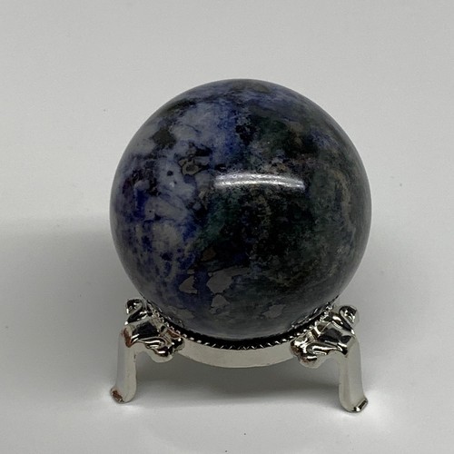 210g, 2.1"(53mm), Natural Sodalite Sphere Crystal Gemstone Ball @Brazil,B34222 - Picture 9 of 13