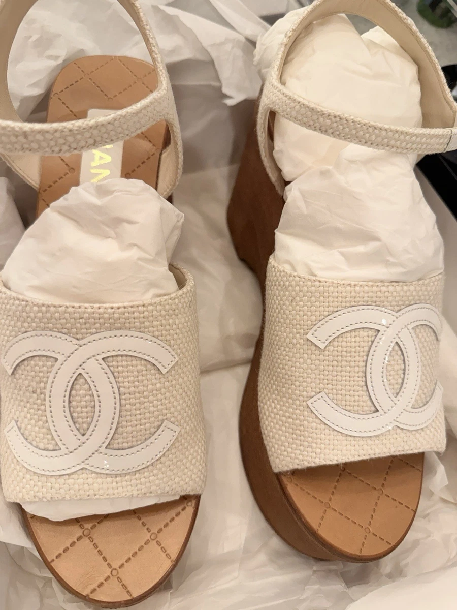 CHANEL Wedge High (3-3.9 in) Heel Height Sandals for Women for