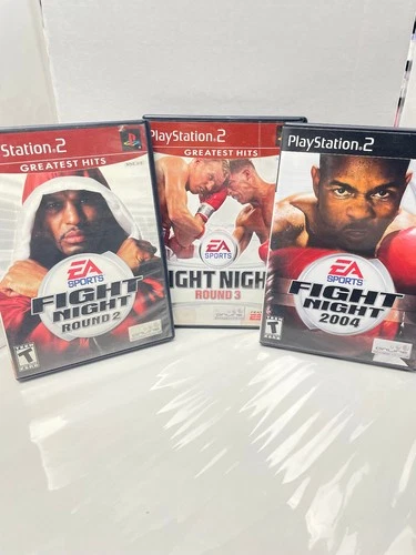 Fight Night Round 2, 3, 2004 Three Game CIB BUNDLE! (Sony PlayStation 2, PS2)