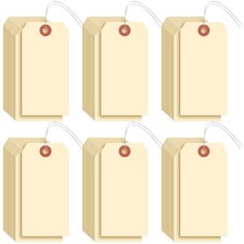 1000 Pcs Blank Manila Shipping Tags with Wire 4 3/4" x 2 3/8" Yellow Paper Ha...