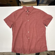 Express Shirt Mens Large Short Sleeve Button Pocket 100 Cotton Casual Preppy