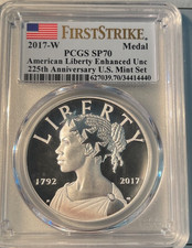 2017-W Silver American Liberty Medal Enhanced 225th Anniversary PCGS SP70. FS