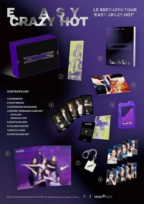 LE SSERAFIM TOUR EASY CRAZY HOT ENCORE IN SEOUL DC/3Book+Poster+15Card+GIFT+POB