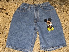 Vintage 90's Mickey Mouse Girl's Denim Embroidered SMALL NEW