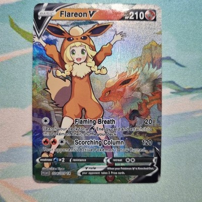 Pokémon Lillie Flareon V - Waifu Cute Doujin DIY Custom Foil Art Karte - NM