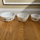 Set Of 3 Pyrex Town & Country Cinderella Vintage Nesting Bowls - 401 402 403 Lot