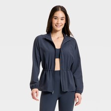 All In Motion Women's Woven Peplum Jacket Side Pockets UPF 50 Moisture Wicking