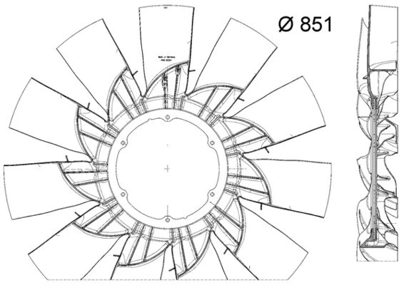 FAN WHEEL ENGINE COOLING CFW 70 000P - Image 3 of 4