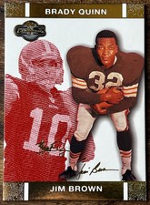 2007 Topps Co-Signers Gold #45 - Jim Brown/Brady Quinn - #d 080/399 Browns