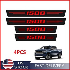 4pcs For Chevrolet Silverado 1500 Red Car Door Sill Plate Cover Step Protectors