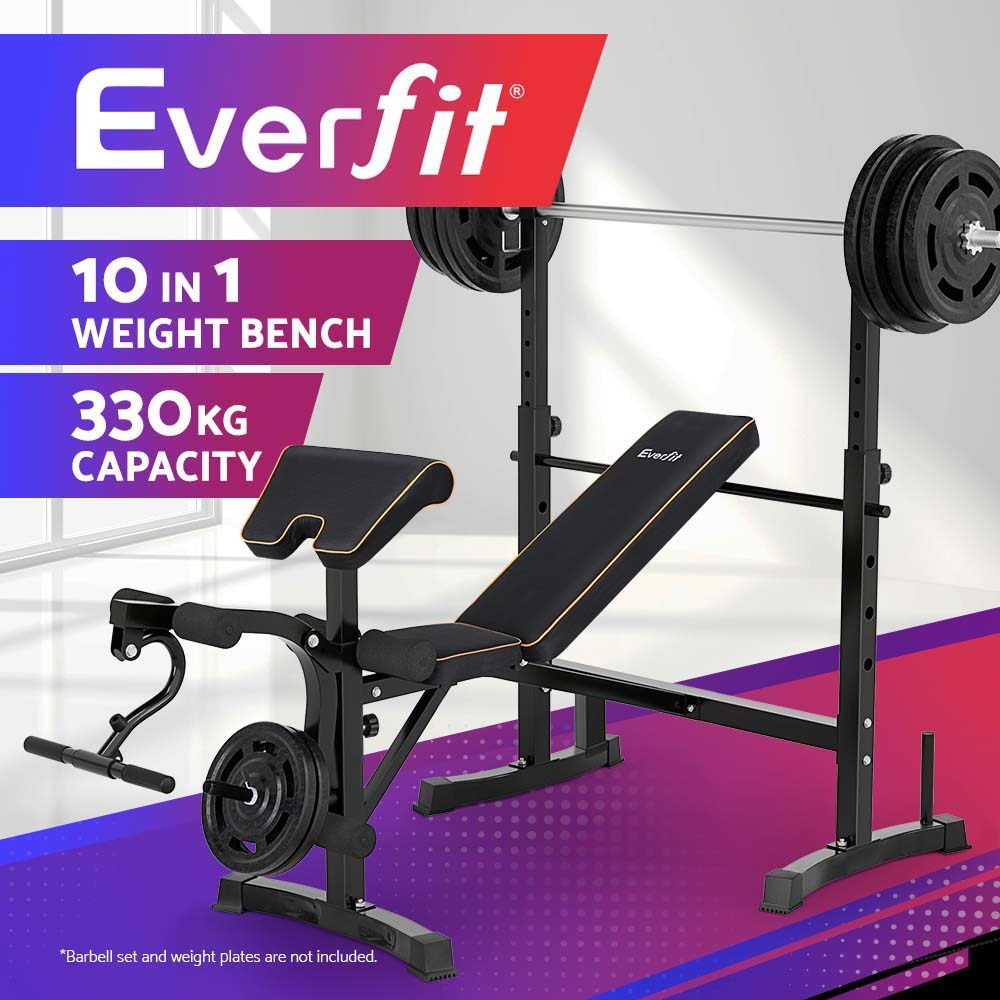Everfit 10 In Weight Bench Adjustable Home Gym Station Bench