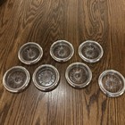 Set of 7 FRANK WHITING Sterling Silver & Crystal Glass COASTERS Beaded Rim #4 — photo 4