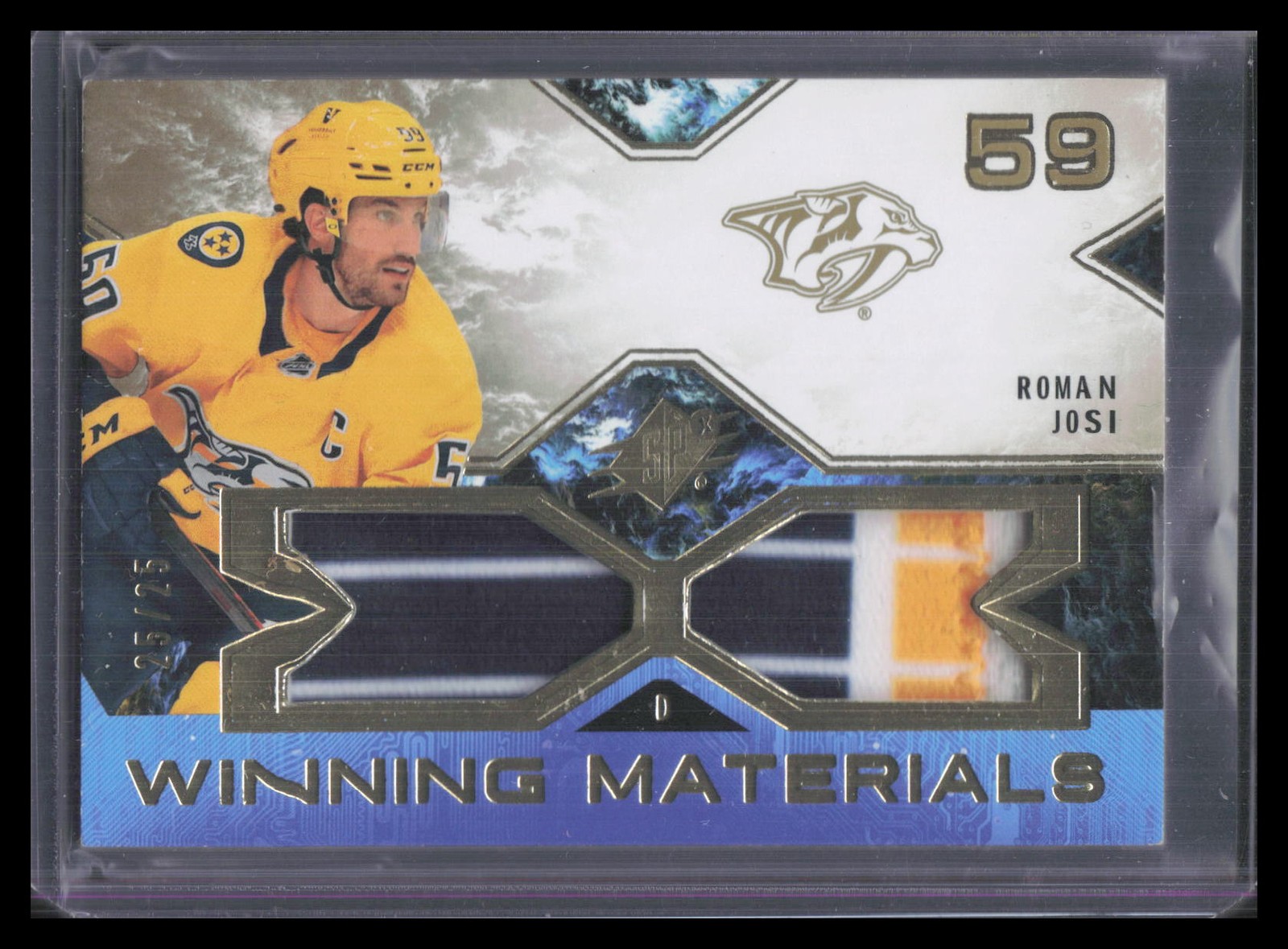 Roman Josi #WM-RJ Hockey Cards 2021 SPx Winning Materials trading card — raw and PSA graded price guide
