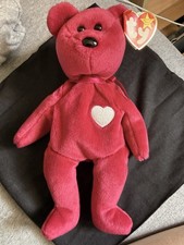 Rare Ty Valentina the Red Bear Beanie Baby W/ Tush Tag Errors