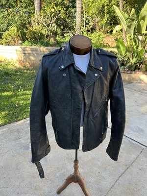 Vintage HARLEY DAVIDSON Leather Motorcycle Black Size 46 Tall It Needs Work