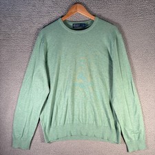 Polo Ralph Lauren Sweater Men  s L Green Cotton Silk Cashmere Blend Crew Neck