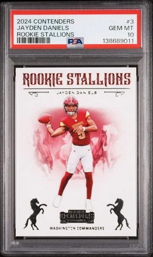 2024 PANINI CONTENDERS RC STALLIONS #3 JAYDEN DANIELS ROOKIE RC PSA 10