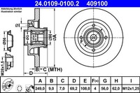 2X ATE 24.0109-0100.2 Bremsscheibe FüR CitroëN Opel Vauxhall Peugeot DS