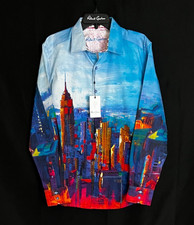 Robert Graham EMPIRE NYC Skyline Embroidered Multicolor Large  348 NWT