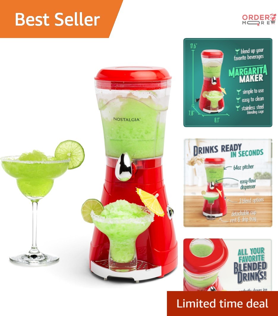 Margarita Machine Blender 64oz Capacity Red for Smoothies Ma