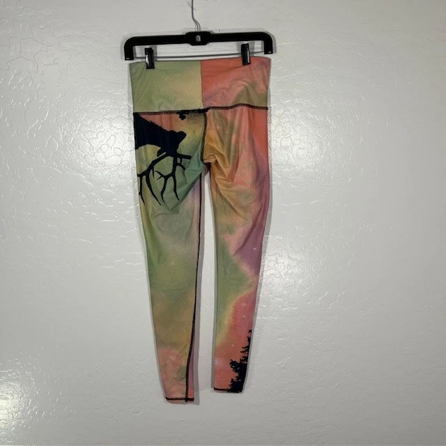 Leggings femininas Teeki galáxia S estampa pôr do sol ioga hippie academia arte 26,5" - Imagem 4 de 4