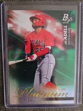 2018 BOWMAN PLATINUM JO ADELL PLATINUM PRESENCE GREEN HOLOFOIL #/99 ANGELS 