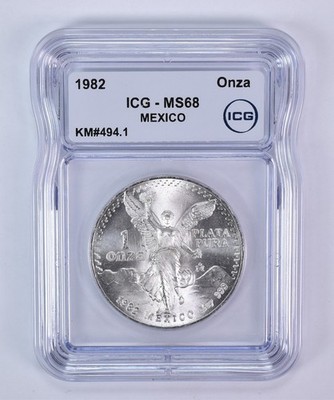 1982 Mo Mexico 1 Onza Silver Libertad KM#494.1 MS68 ICG | eBay
