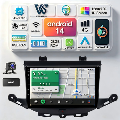 8Core DAB+ 6+128GB Für Opel Astra K 15-19 Android Carplay Autoradio GPS Navi Cam