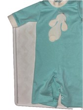 Handmade 1950s Baby Jumpsuit Bunny Blue Unisex Newborn