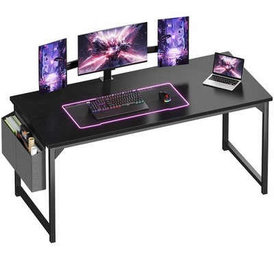 Computer Desk 63 Inch Home Office Gaming Study Work Table Black OLIXIS Desks