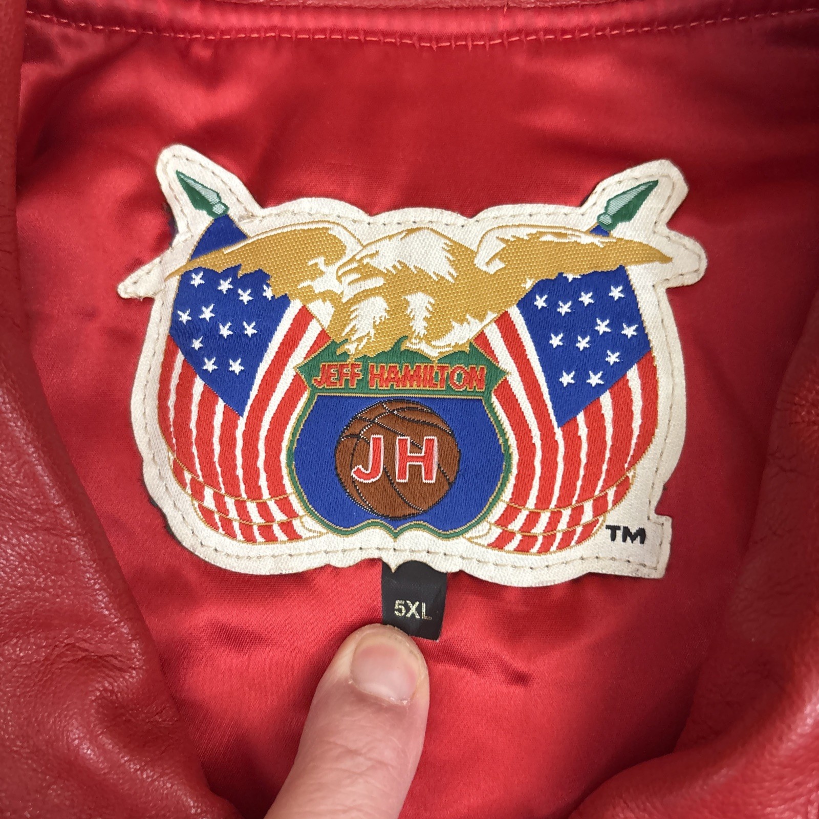 Jeff Hamilton Jacket NBA ABA Throwback Logos Red … - image 6
