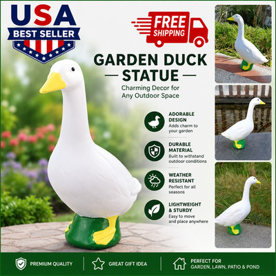 Dress Up Goose  White Garden Statue Indoor Outdoor Yard Porch Decor