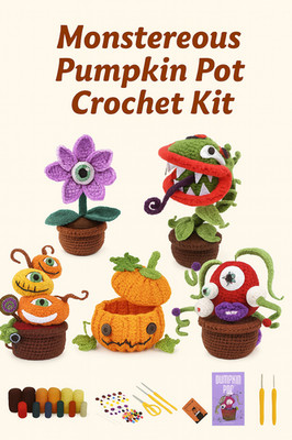 Halloween Häkelset für Anfänger - DIY Kürbis & Monstertopf Häkelset