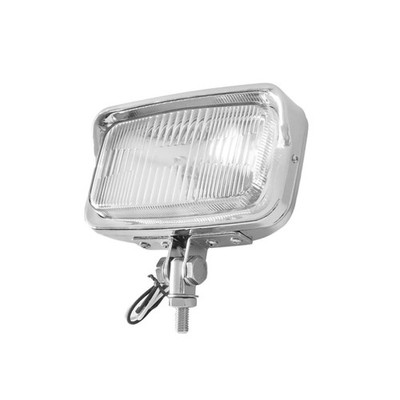 FATECIM Vintage Motorcycle Square Headlight Retro Head Light Chrome/Clear 